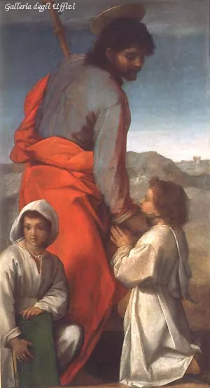 St. James with Two Children by Andrea Del Sarto - Oil Painting Reproduction