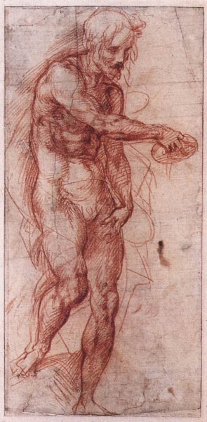Main Product Photo of Study for the Baptism of the People Painting by Andrea Del Sarto