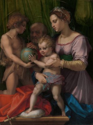The Holy Family with the Young Saint John the Baptist by Andrea Del Sarto Oil Painting