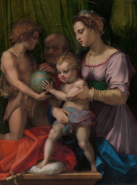 The Holy Family with the Young Saint John the Baptist  by Andrea Del Sarto - Hand-Painted Oil Painting Reproduction