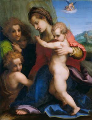 The Virgin and Child with the Infant Baptist by Andrea Del Sarto Oil Painting
