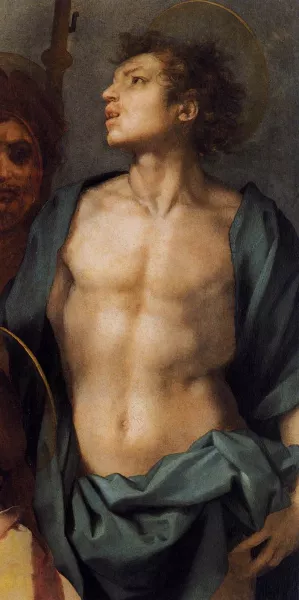 Virgin and Child in Glory with Six Saints Detail Oil painting by Andrea Del Sarto