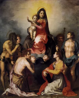 Virgin and Child in Glory with Six Saints painting by Andrea Del Sarto
