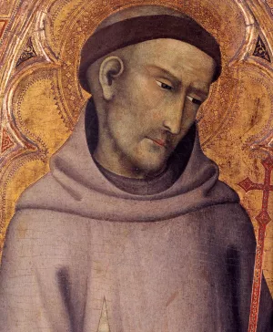 St Francis of Assisi Detail by Andrea Di Vanni D'Andrea - Oil Painting Reproduction