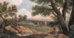 Landscape in Lazio with a Well Oil painting by Andrea Locatelli