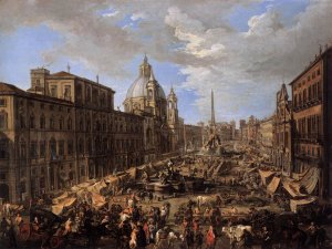 Market in the Piazza Navona in Rome