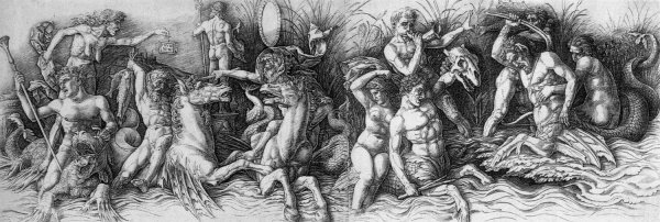 Main Product Photo of Battle of the Sea Gods Painting by Andrea Mantegna