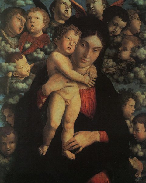 Main Product Photo of Madonna and Child with Cherubs Painting by Andrea Mantegna