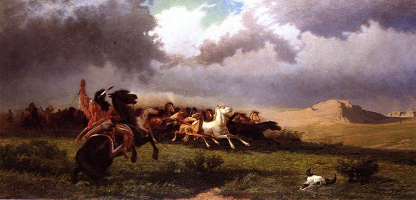 Main Product Photo of Rounding up Horses Painting by Andrea Mantegna