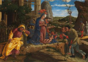 The Adoration of the Shepherds by Andrea Mantegna Oil Painting