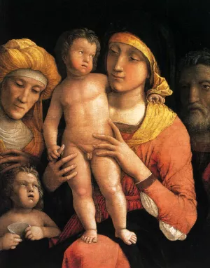 The Holy Family with Saint Elizabeth and the Infant John the Baptist painting by Andrea Mantegna