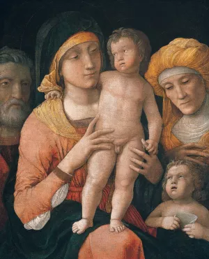 The Madonna And Child With Saints Joseph, Elizabeth, And John The Baptist Oil painting by Andrea Mantegna