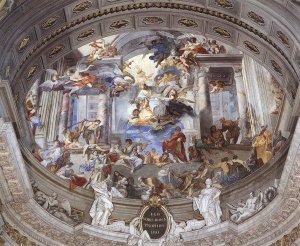 Allegory of the Jesuits' Missionary Work (detail) by Andrea Pozzo Oil Painting