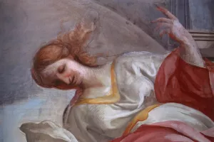 Hebe Hovering above Hercules's Pyre (detail) Oil painting by Andrea Pozzo