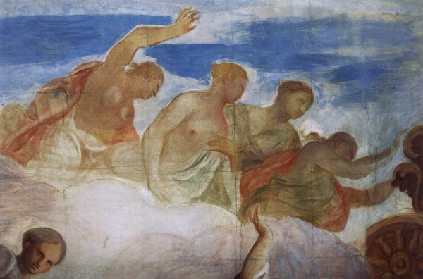 Phoebus with the Hours Detail by Andrea Pozzo - Hand-Painted Oil Painting Reproduction