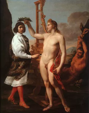 Marcantonio Pasquilini Crowned by Apollo by Andrea Sacchi - Oil Painting Reproduction