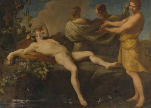 The Drunkenness Of Noah by Andrea Sacchi Oil Painting