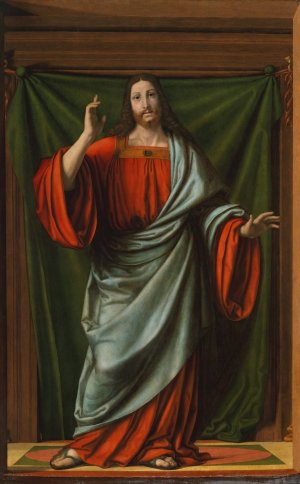 Christ Blessing by Andrea Solario Oil Painting