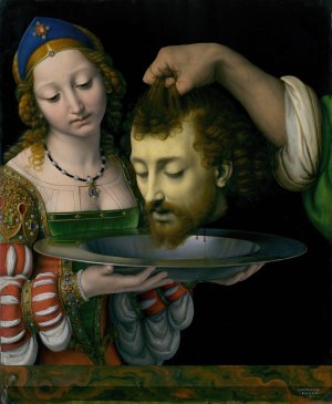 Salome with the Head of Saint John the Baptist by Andrea Solario Oil Painting