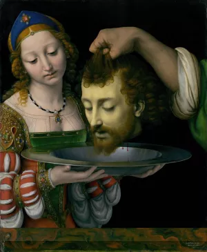 Salome with the Head of Saint John the Baptist by Andrea Solario Oil Painting