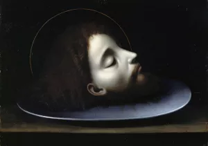The Head of Saint John the Baptist by Andrea Solario Oil Painting
