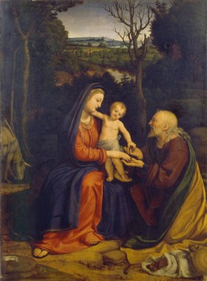 The Rest on The Flight into Egypt by Andrea Solario Oil Painting