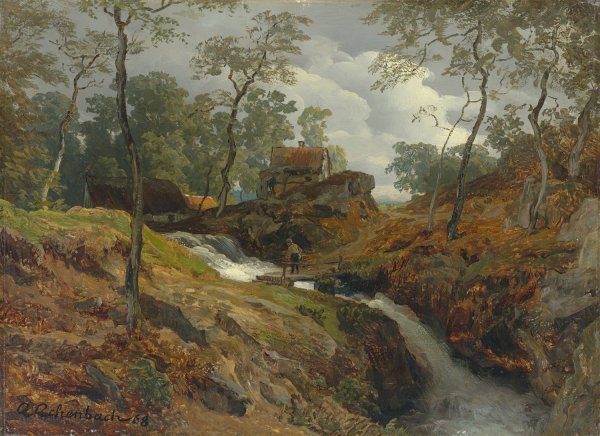 Am Wildbach  by Andreas Achenbach - Hand-Painted Oil Painting Reproduction