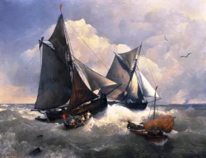 At Sea in Rough Waters painting by Andreas Achenbach