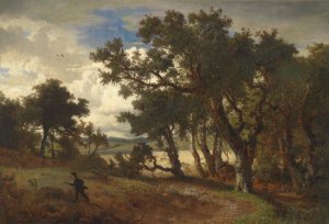Jager in Landschaft by Andreas Achenbach Oil Painting