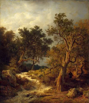 Landscape with a Stream by Andreas Achenbach - Oil Painting Reproduction