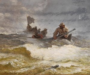 Rescue at Sea by Andreas Achenbach Oil Painting