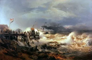 Storm at Dutch Coast by Andreas Achenbach Oil Painting