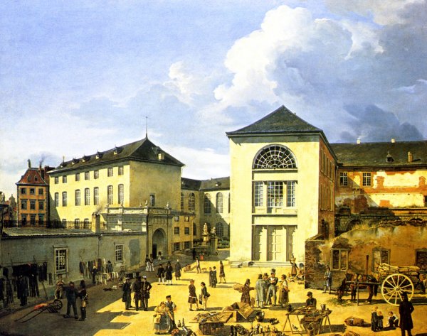 The Great Academy in Dusseldorf by Andreas Achenbach - Hand-Painted Oil Painting Reproduction