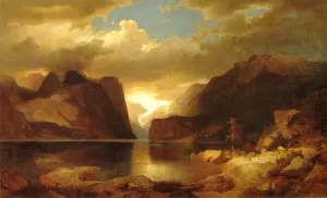 The Hardanger Fjord by Andreas Achenbach - Oil Painting Reproduction