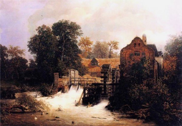 Main Product Photo of Westphalian Mill Painting by Andreas Achenbach