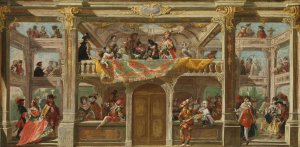 A Masked Ball in Bohemia by Andreas Altomonte Oil Painting