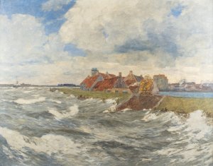 Mouth of Maas at Willemstadt facing Dordrecht by Andreas Dirks Oil Painting