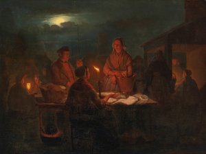 The Night Market by Andreas Franciscus Vermeulen Oil Painting