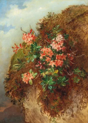 Alpine Rose on a Mountain Slope Oil painting by Andreas Lach