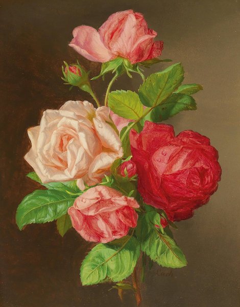 Roses by Andreas Lach - Hand-Painted Oil Painting Reproduction