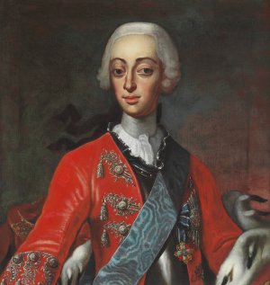 Portraet af kong Frederik V by Andreas Moller Oil Painting