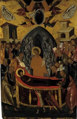 The Dormition of the Virgin by Andreas Ritzos - Oil Painting Reproduction
