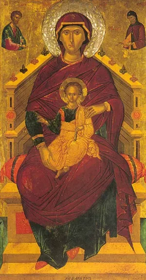 The Mother of God Enthroned by Andreas Ritzos Oil Painting