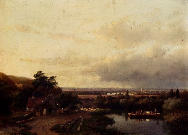 A Summer Landscape With A Ferry