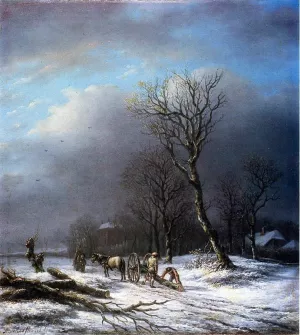 Follower by Andreas Schelfhout - Oil Painting Reproduction
