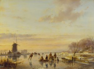 Winter in Holland by Andreas Schelfhout Oil Painting