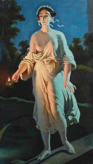 A moonlit rendezvous by Andrei Franzowitsch Belloli Oil Painting