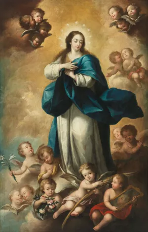 The Assumption Of The Virgin by Andres De Rubira Oil Painting