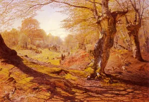 Seasons In The Wood - Spring, The Outskirts Of Burham Wood Oil painting by Andrew Maccallum