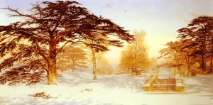 Untrodden Snow, The Terrace, Holland House, Three Miles From Charing Cross - Holland Park by Andrew Maccallum Oil Painting